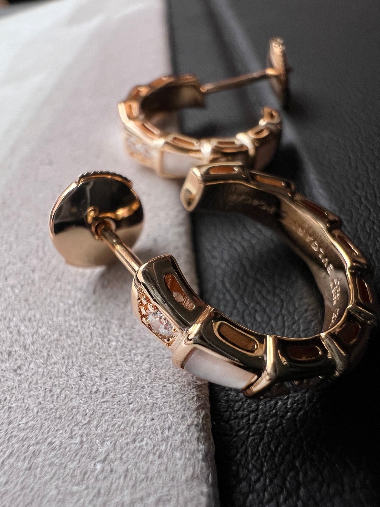 Vellora Opalyn SERPENTI MOP PINK GOLD EARRINGS