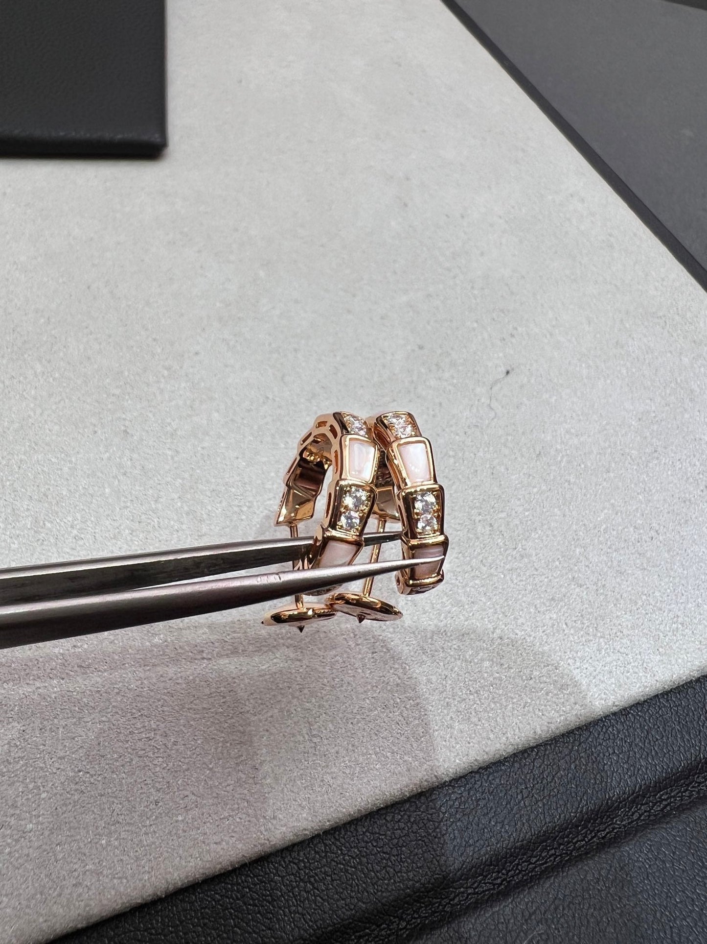Vellora Opalyn SERPENTI MOP PINK GOLD EARRINGS