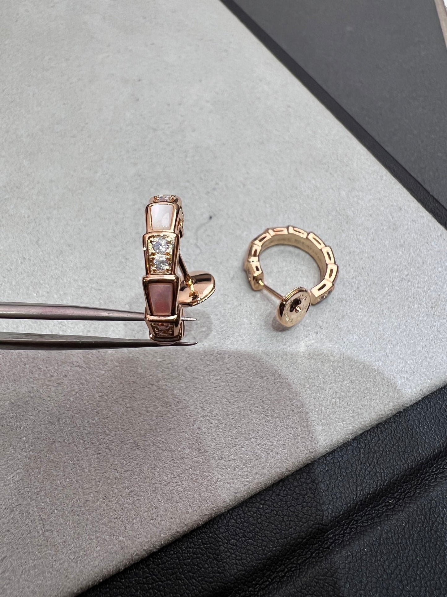 Vellora Opalyn SERPENTI MOP PINK GOLD EARRINGS