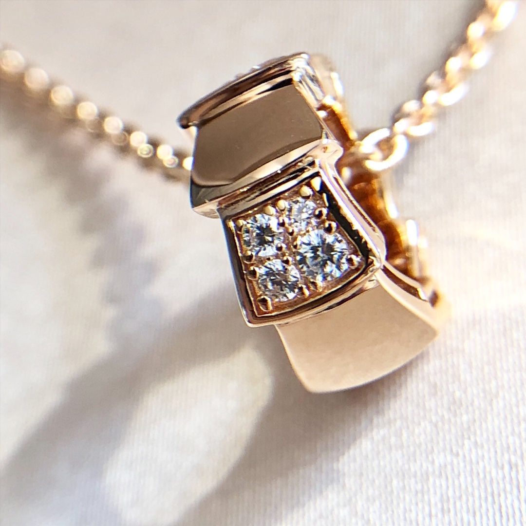 Vellora Opalyn SERPENTI PEDANT DIAMOND PINK GOLD NECKLACE