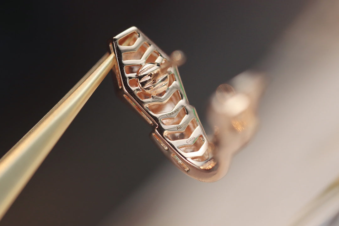 Vellora Opalyn SERPENT PINK GOLD DIAMOND EARRINGS