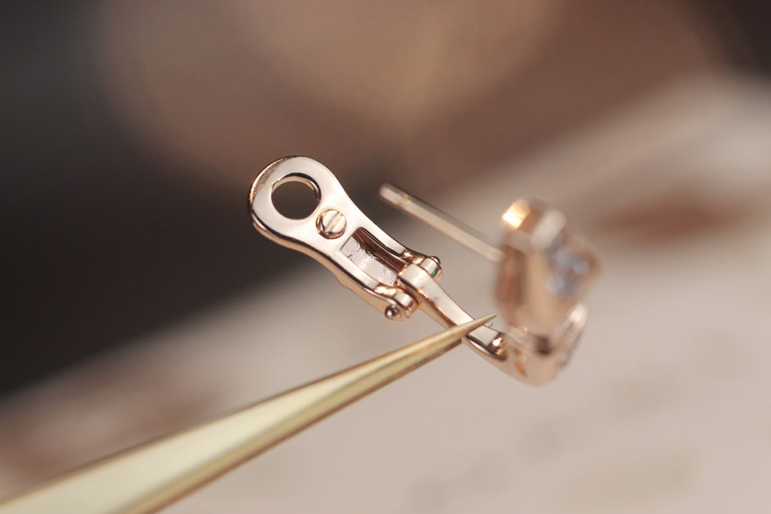 Vellora Opalyn SERPENT PINK GOLD DIAMOND EARRINGS