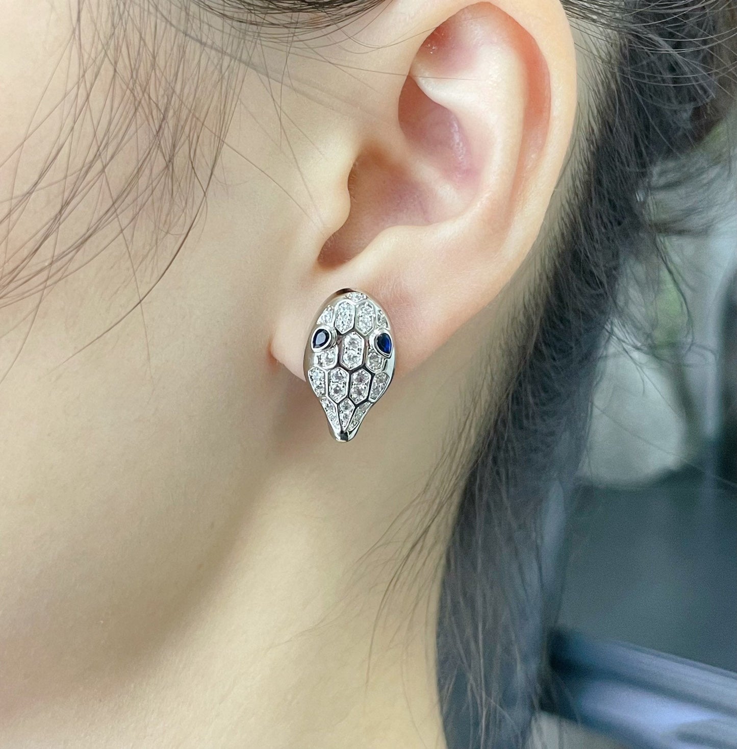 Vellora Opalyn SERPENT DIAMOND STUD EARRINGS