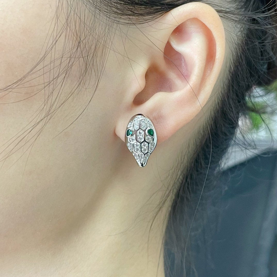 Vellora Opalyn SERPENT DIAMOND STUD EARRINGS