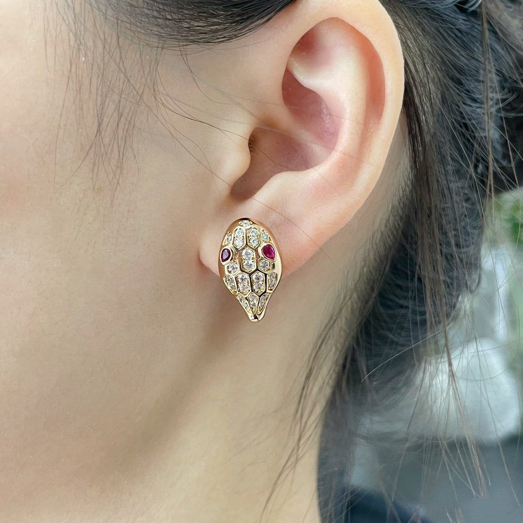 Vellora Opalyn SERPENT DIAMOND STUD EARRINGS