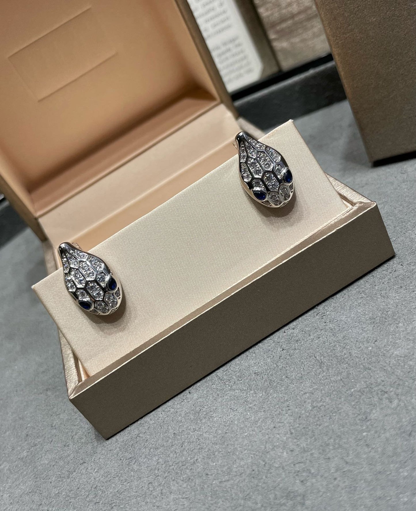 Vellora Opalyn SERPENT DIAMOND STUD EARRINGS