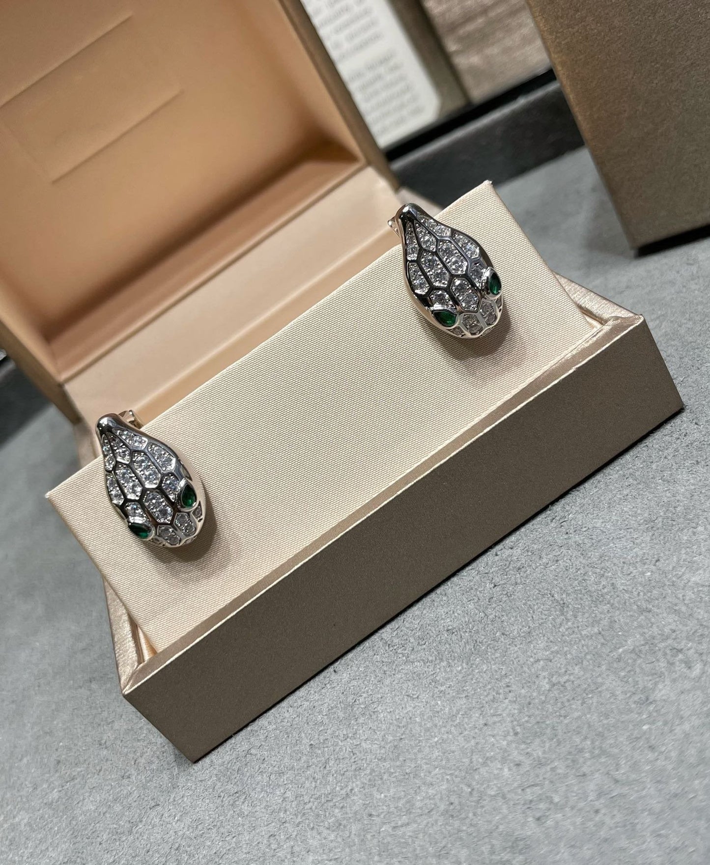 Vellora Opalyn SERPENT DIAMOND STUD EARRINGS