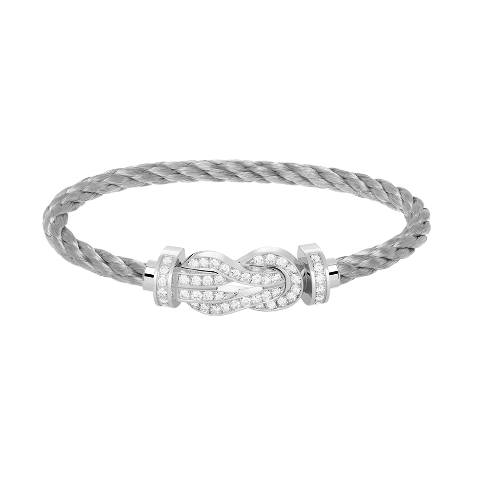 [Vellora-Opalyn]CHANCE LARGE 8 FIGURE BUCKLE FULL DIAMOND BRACELET SILVER