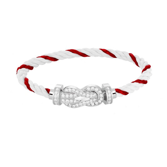 [Vellora-Opalyn]CHANCE LARGE 8 FIGURE BUCKLE FULL DIAMOND BRACELET SILVER