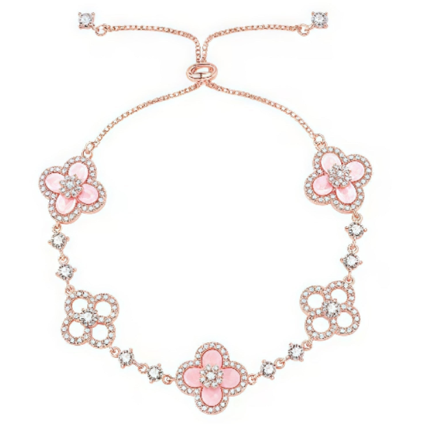 [Vellora-Opalyn]CLOVER 5 MOTIF PINK BLUE RED WHITE BRACELET