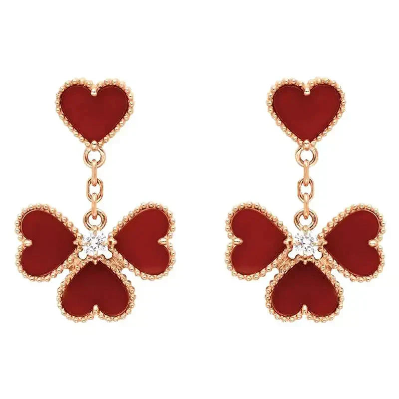 [Vellora-Opalyn]SWEET CLOVER CARNELIAN EARRINGS