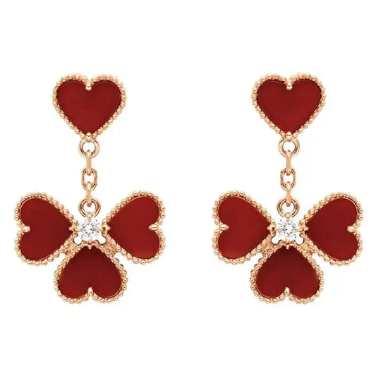 [Vellora-Opalyn]SWEET CLOVER CARNELIAN EARRINGS