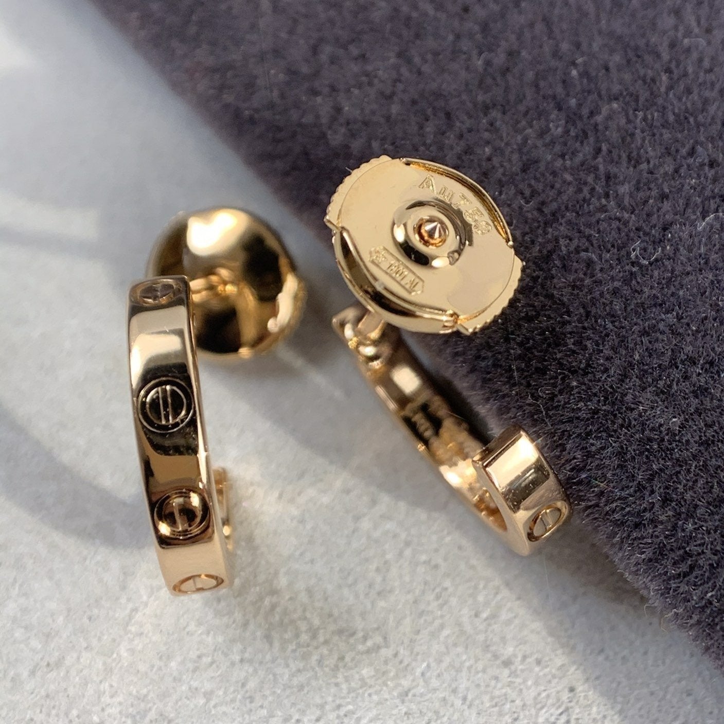 [Vellora-Opalyn]LOVE EARRINGS 2.65MM PINK GOLD