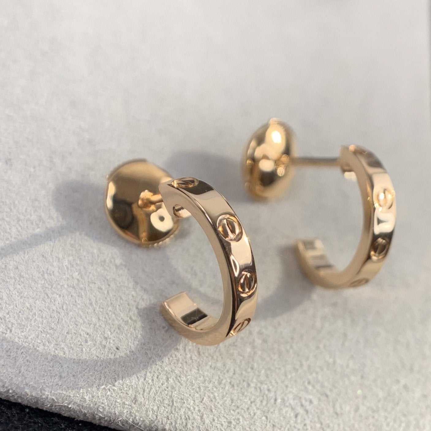 [Vellora-Opalyn]LOVE EARRINGS 2.65MM PINK GOLD