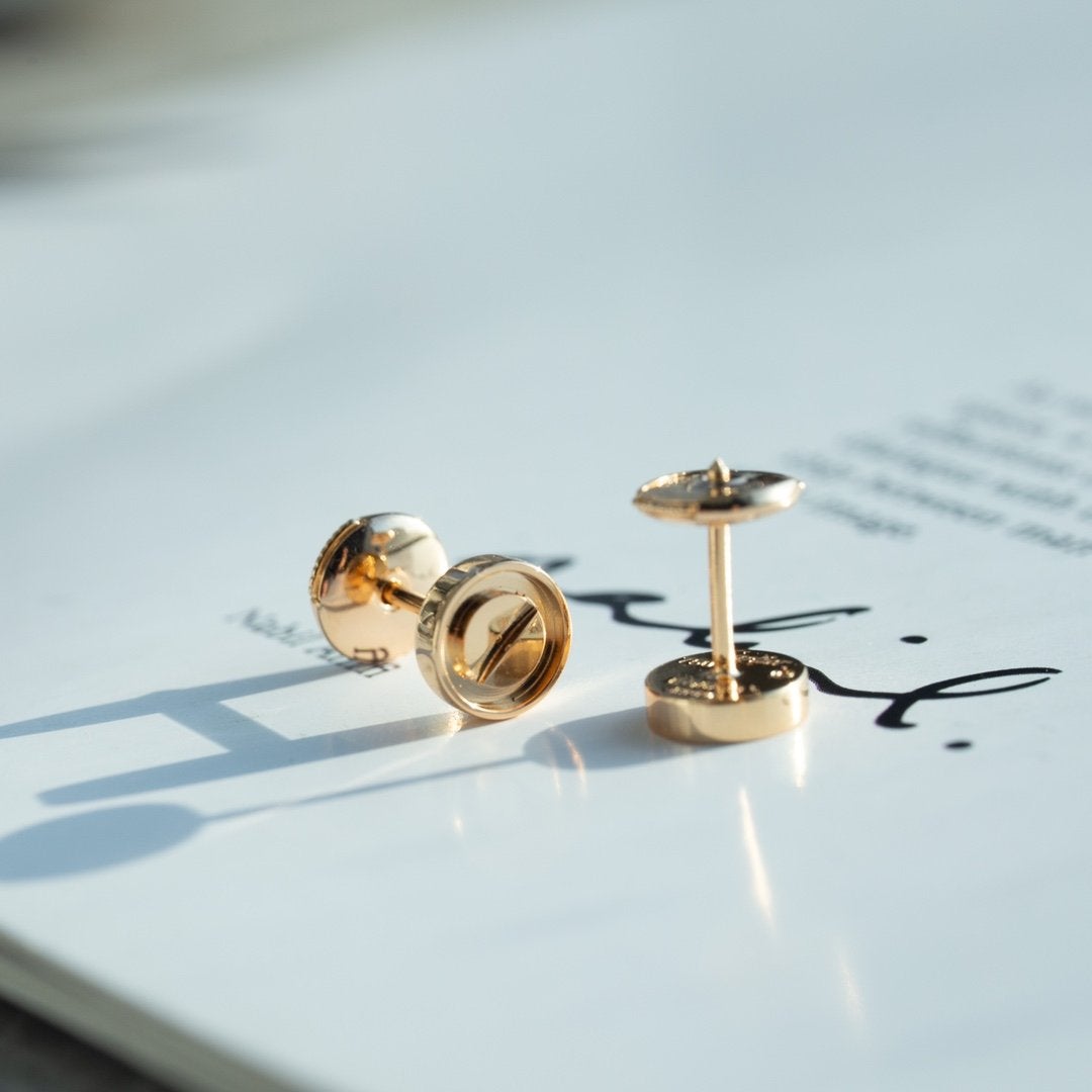 [Vellora-Opalyn]LOVE EARRINGS PINK GOLD 10MM