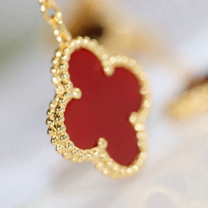 [Vellora-Opalyn]CLOVER  2 MOTIF  TIGER EYE CARNELIAN EARRINGS