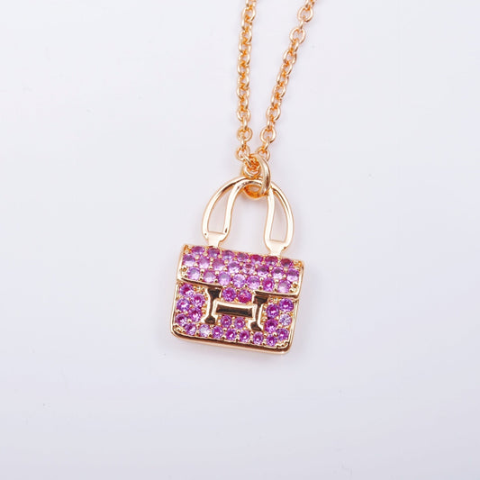 [Vellora-Opalyn]CONSTANCE PEDANT PURPLE DIAMOND NECKLACE