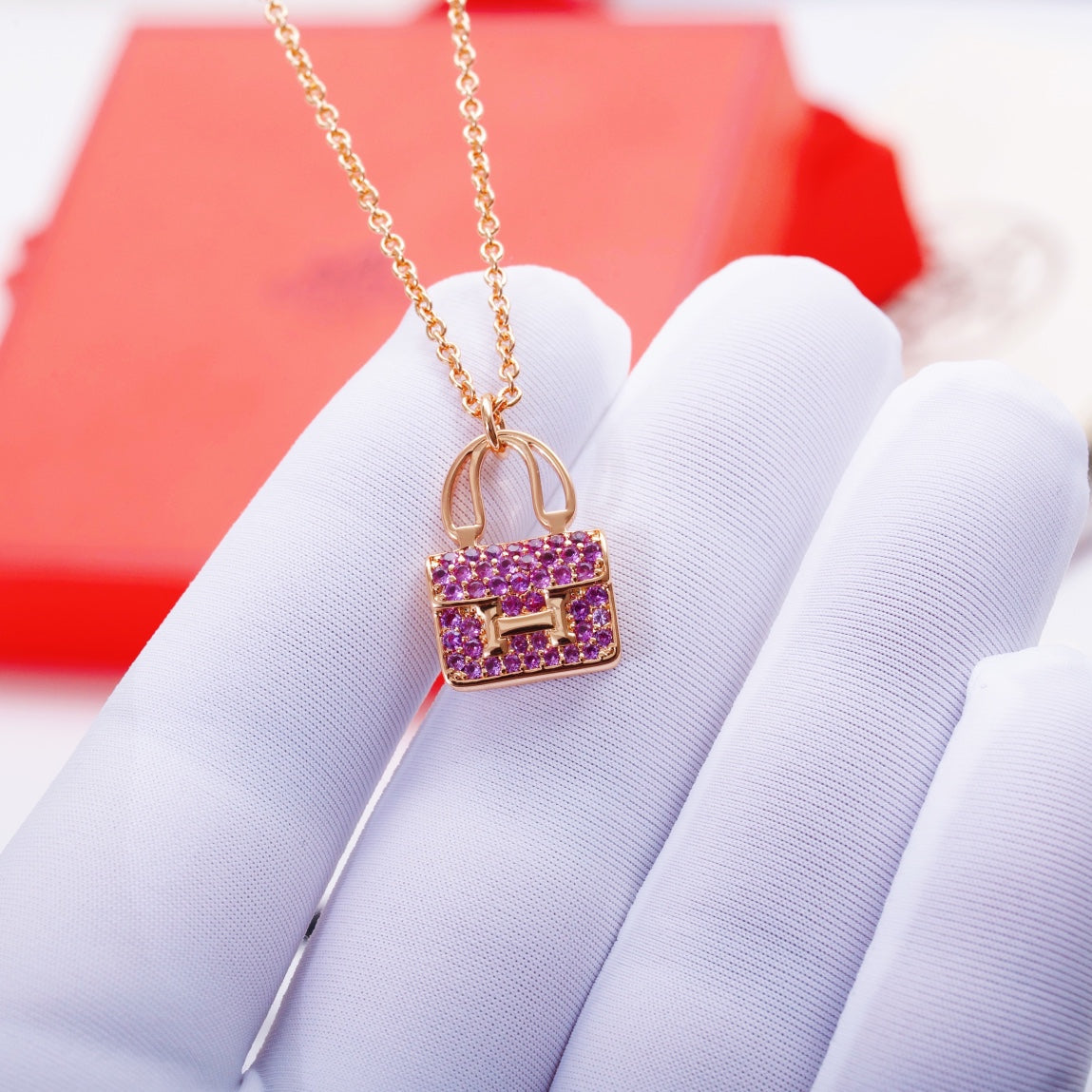 [Vellora-Opalyn]CONSTANCE PEDANT PURPLE DIAMOND NECKLACE