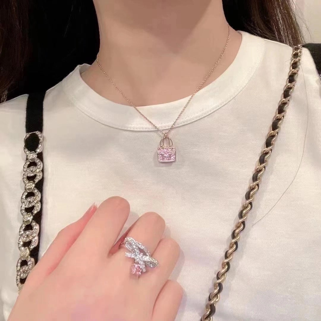 [Vellora-Opalyn]CONSTANCE PEDANT PURPLE DIAMOND NECKLACE