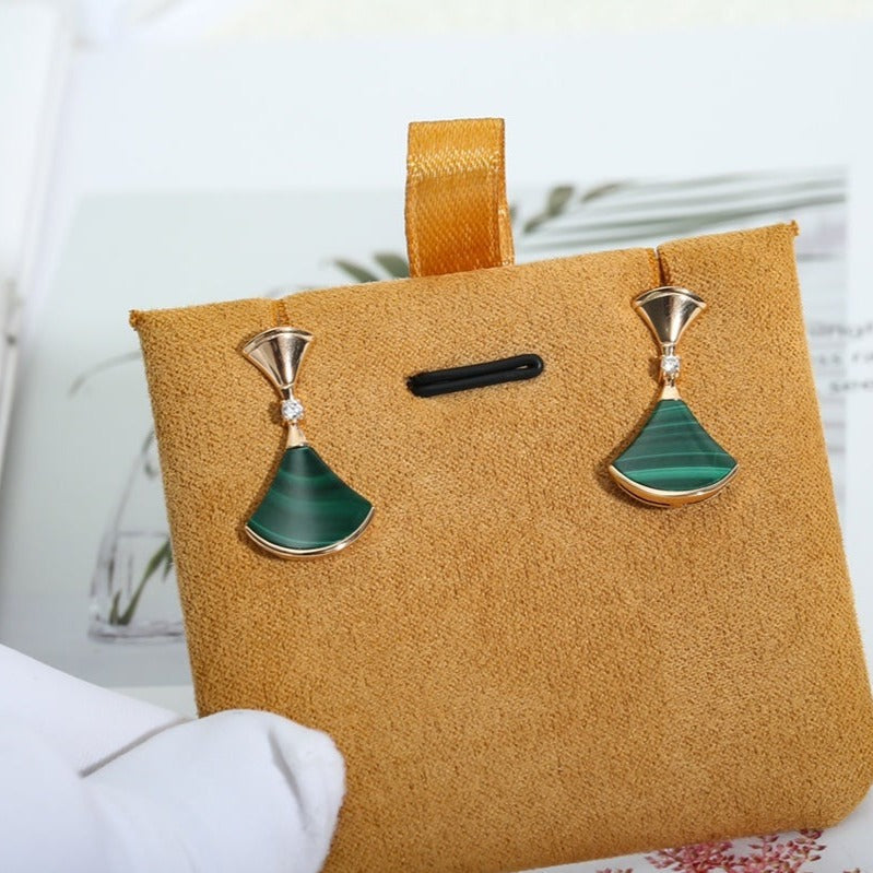 [Vellora-Opalyn]DREAM MALACHITE PINK GOLD EARRINGS