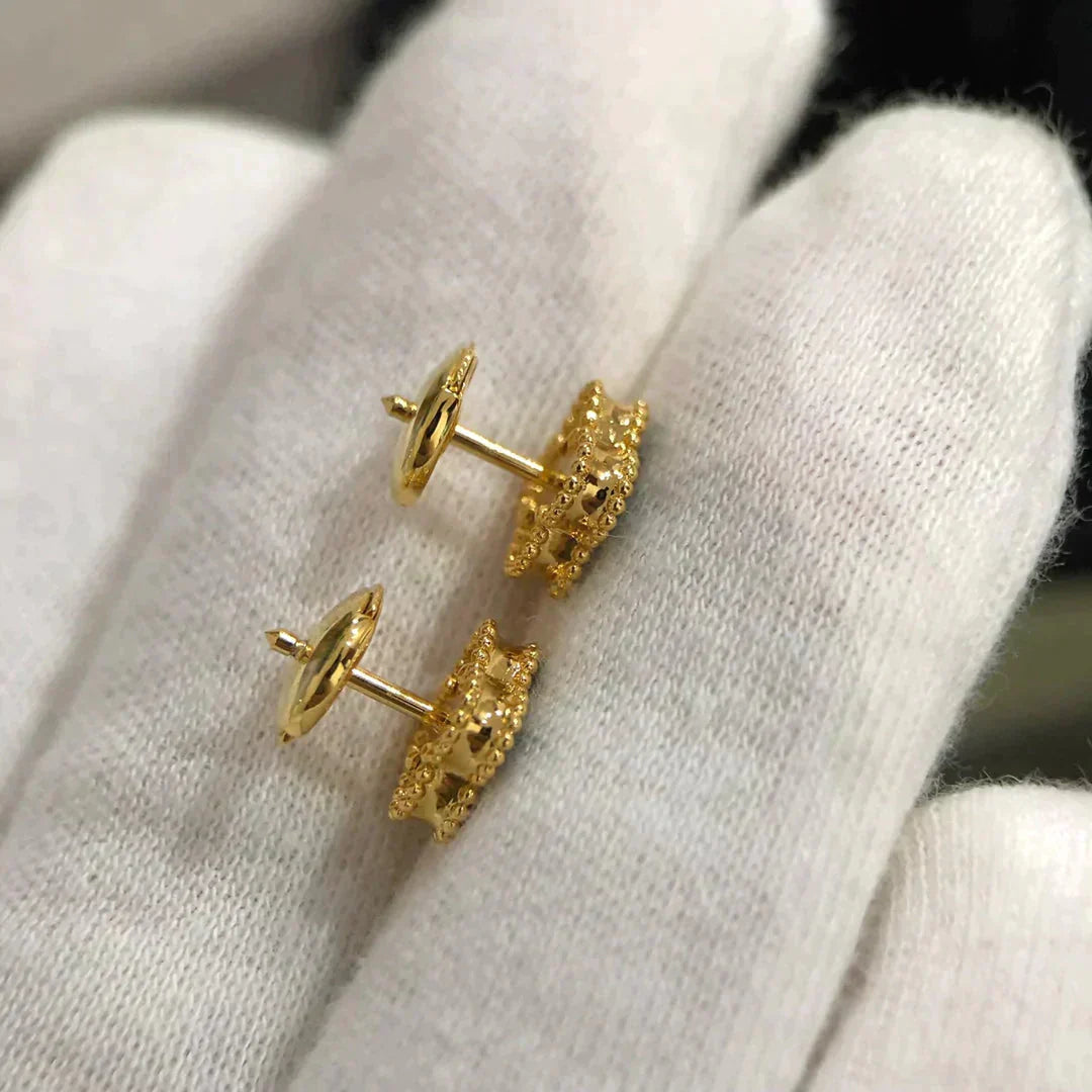[Vellora-Opalyn]CLOVER MINI 9.5MM MALACHITE  EARRINGS