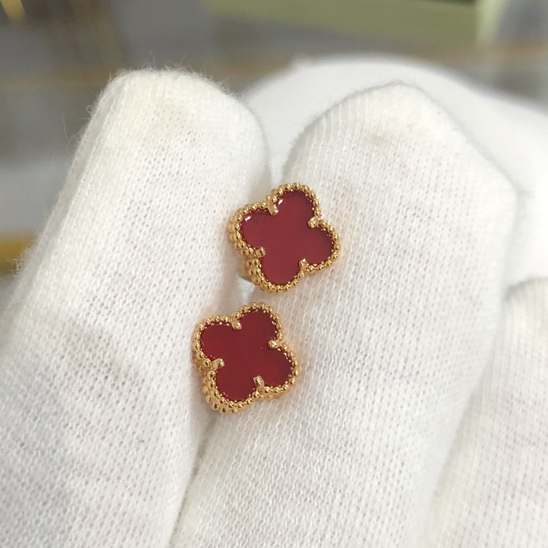 [Vellora-Opalyn]CLOVER MINI GOLD EARRINGS
