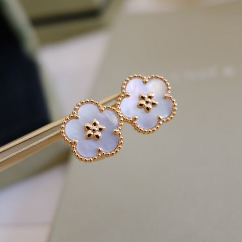 [Vellora-Opalyn]LUCKY PINK GOLD WHITE MOP EARRINGS