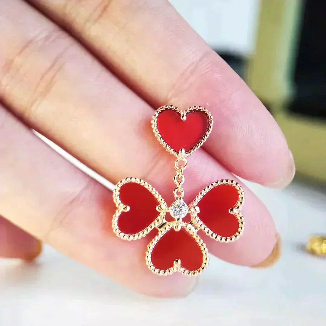 [Vellora-Opalyn]SWEET CLOVER CARNELIAN EARRINGS