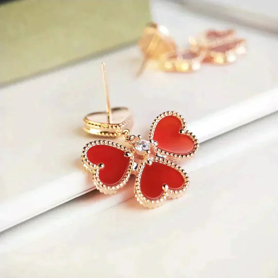 [Vellora-Opalyn]SWEET CLOVER CARNELIAN EARRINGS