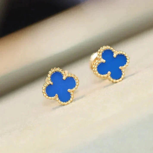 [Vellora-Opalyn]CLOVER MINI 9.5MM TURQUOISE EARRINGS
