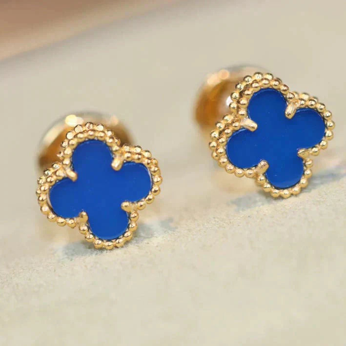 [Vellora-Opalyn]CLOVER MINI 9.5MM TURQUOISE EARRINGS