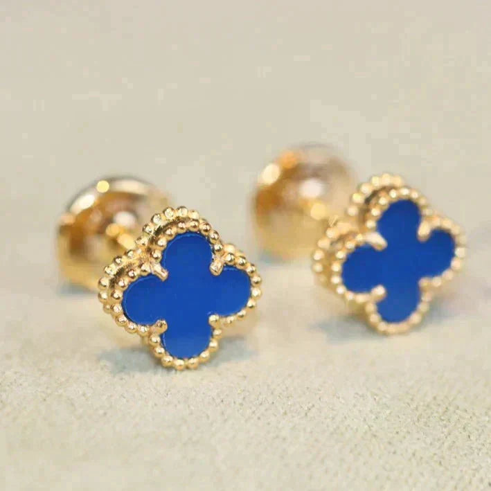 [Vellora-Opalyn]CLOVER MINI 9.5MM TURQUOISE EARRINGS