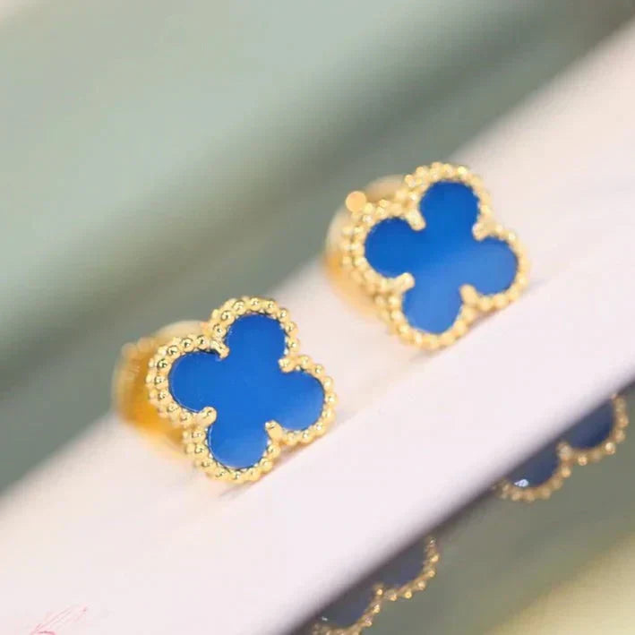 [Vellora-Opalyn]CLOVER MINI 9.5MM TURQUOISE EARRINGS