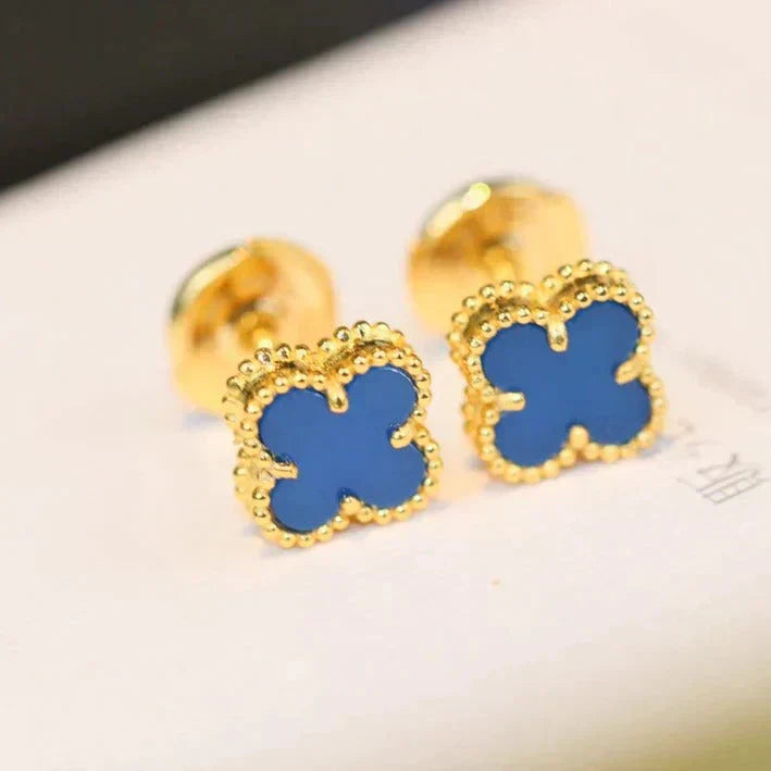 [Vellora-Opalyn]CLOVER MINI 9.5MM TURQUOISE EARRINGS