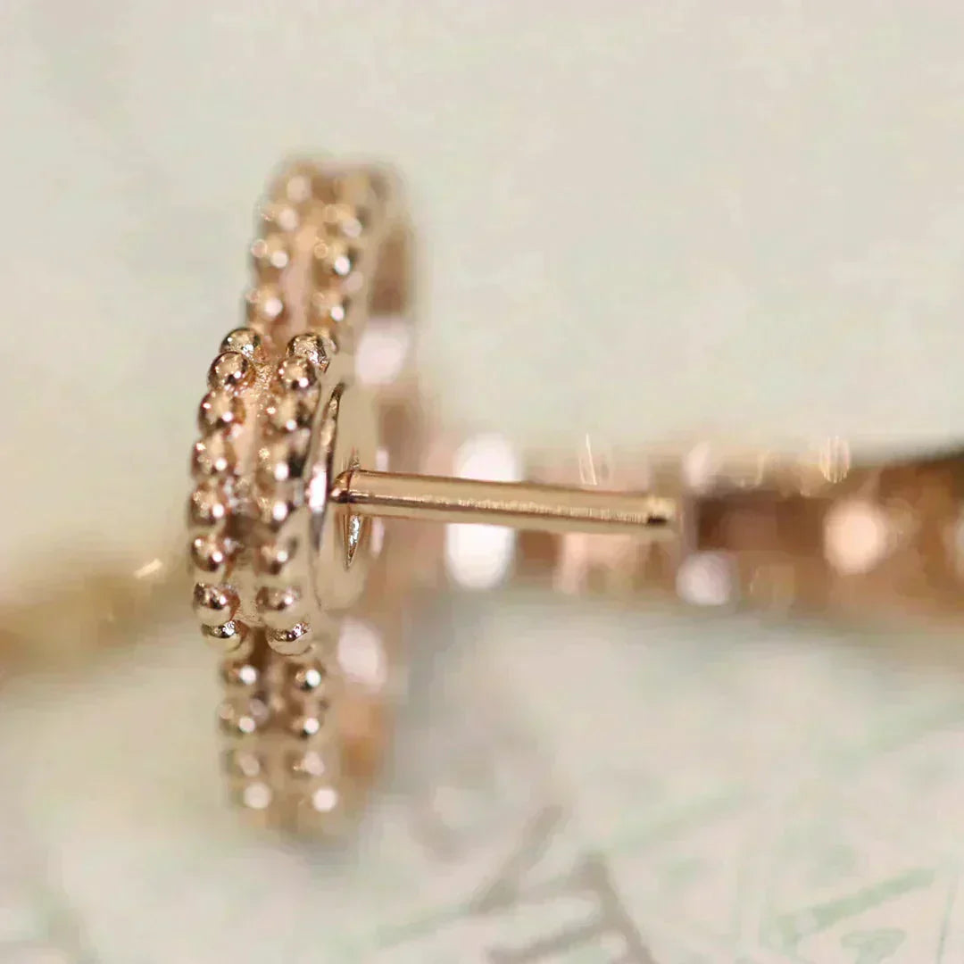 [Vellora-Opalyn]CLOVER MEDIUM 1 MOTIFS FUll DIAMOND EARRINGS