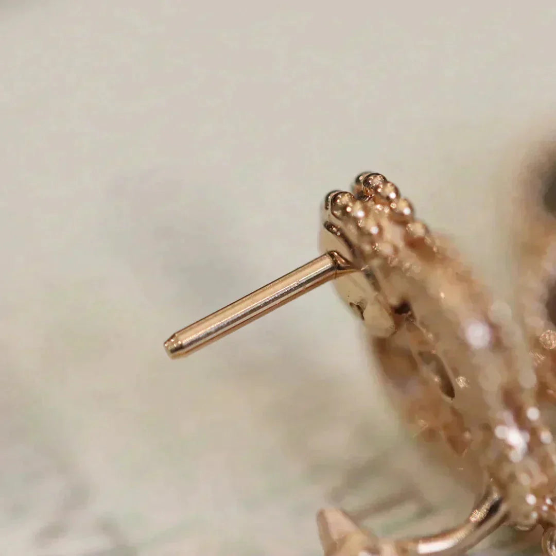 [Vellora-Opalyn]CLOVER MEDIUM 1 MOTIFS FUll DIAMOND EARRINGS