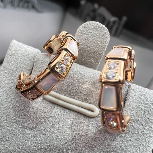 Vellora Opalyn SERPENTI MOP PINK GOLD EARRINGS