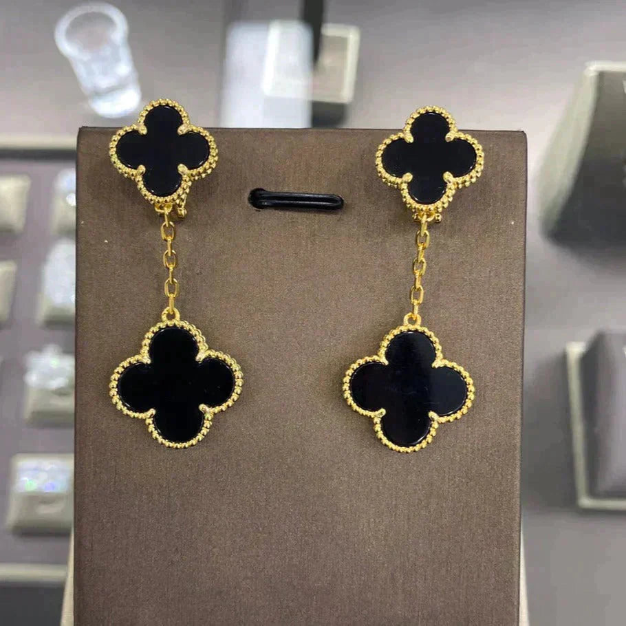 [Vellora-Opalyn]CLOVER 2 MOTIFS  EARRINGS (MULTIPLE CHOICESC