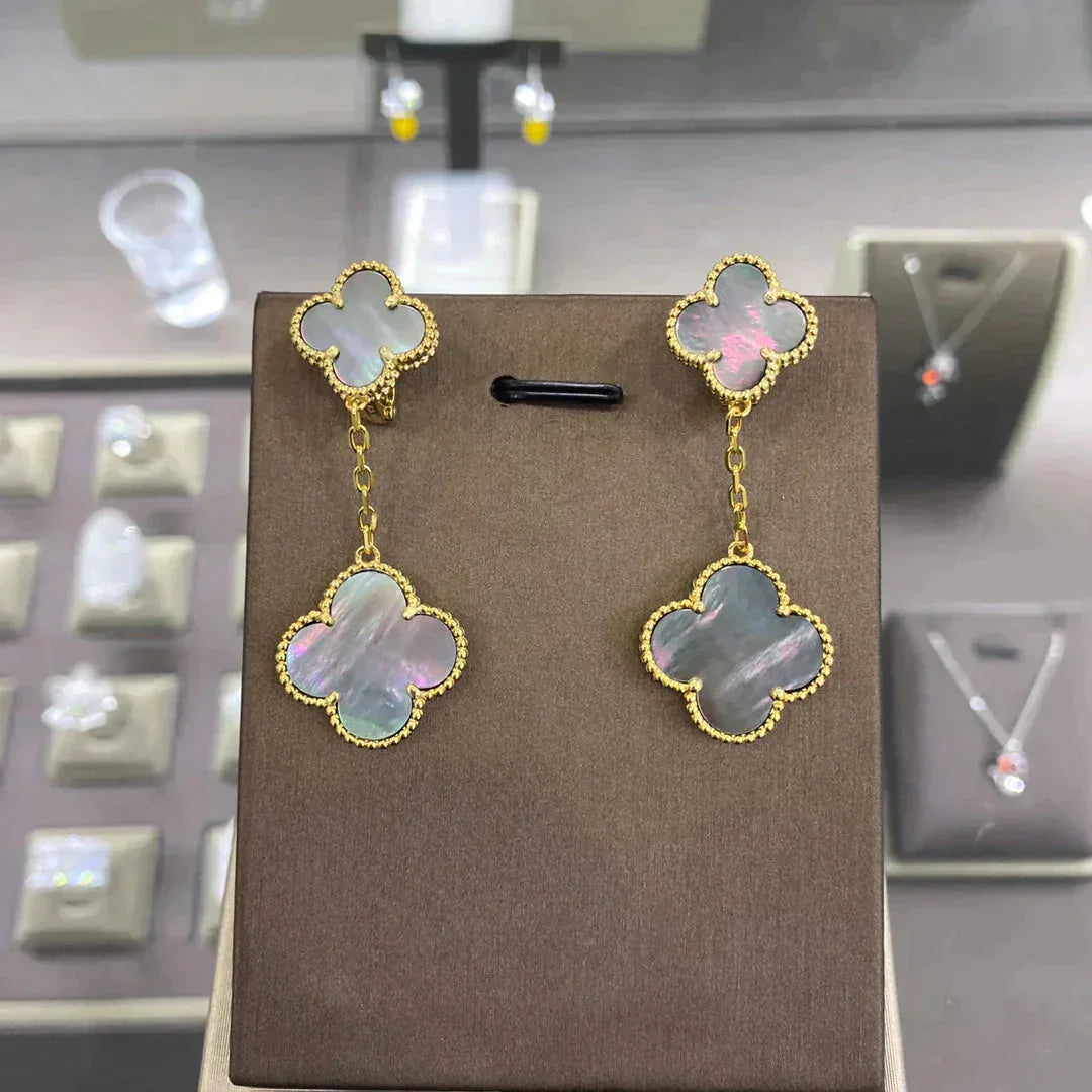 [Vellora-Opalyn]CLOVER 2 MOTIFS  EARRINGS (MULTIPLE CHOICESC