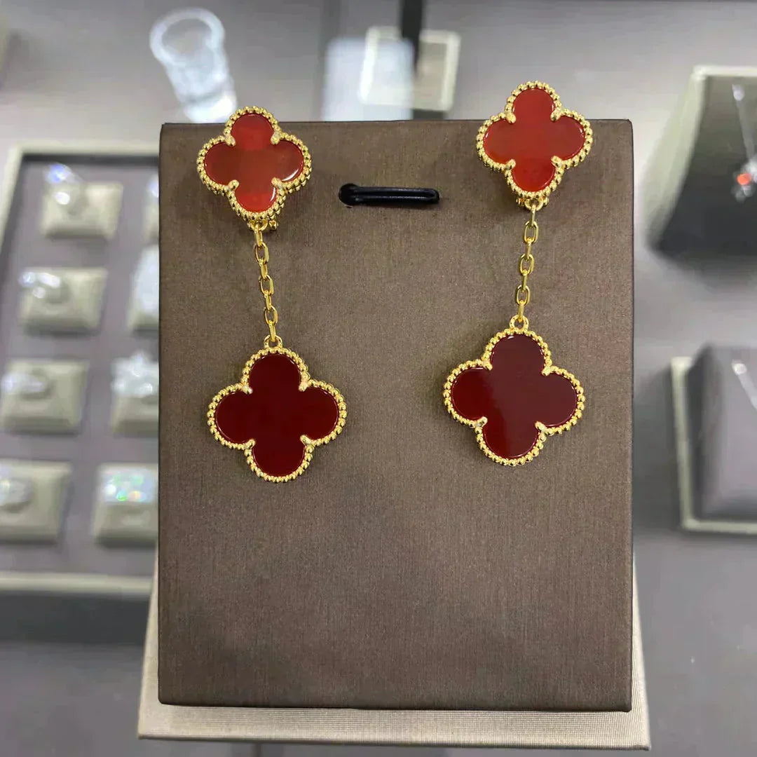 [Vellora-Opalyn]CLOVER 2 MOTIFS  EARRINGS (MULTIPLE CHOICESC