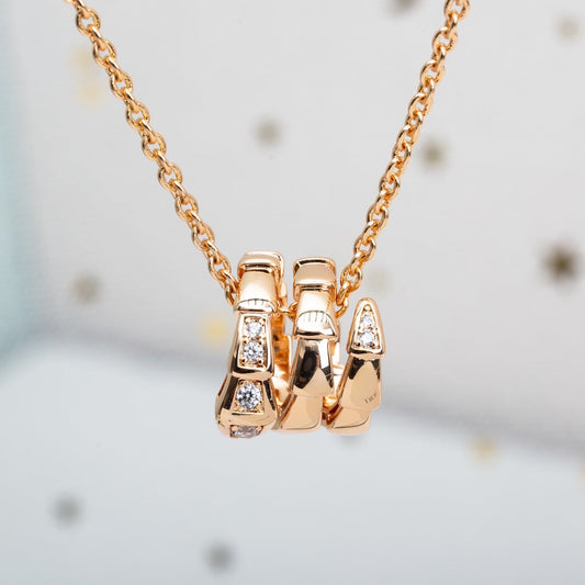 [Vellora-Opalyn]SERPENTI PINK GOLD NECKLACE DIAMOND