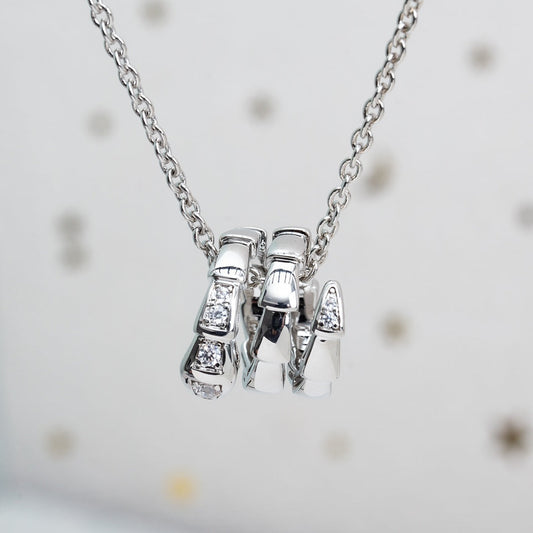 [Vellora-Opalyn]SERPENTI SILVER NECKLACE DIAMOND
