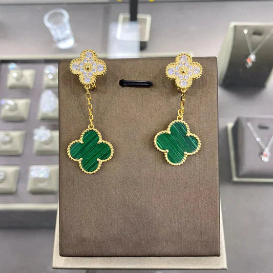 [Vellora-Opalyn]CLOVER  2 MOTIFS  DIAMOND  EARRINGS (MULTIPLE CHOICESç´