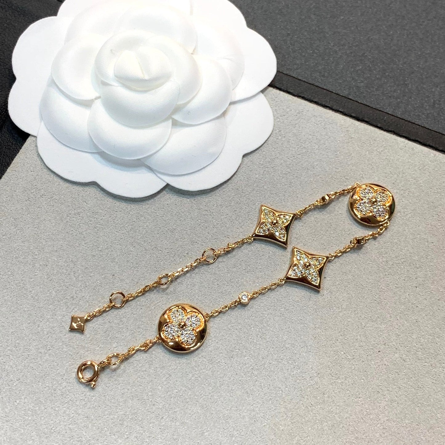 [Vellora-Opalyn]STAR AND SUN 4 MOTIFS GOLD DIAMONDS BRACELET