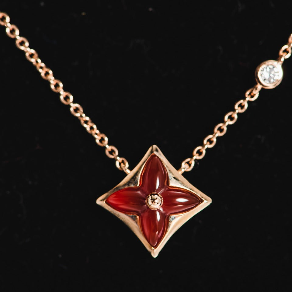[Vellora-Opalyn]STAR NECKLACE PINK GOLD 1 DIAMOND