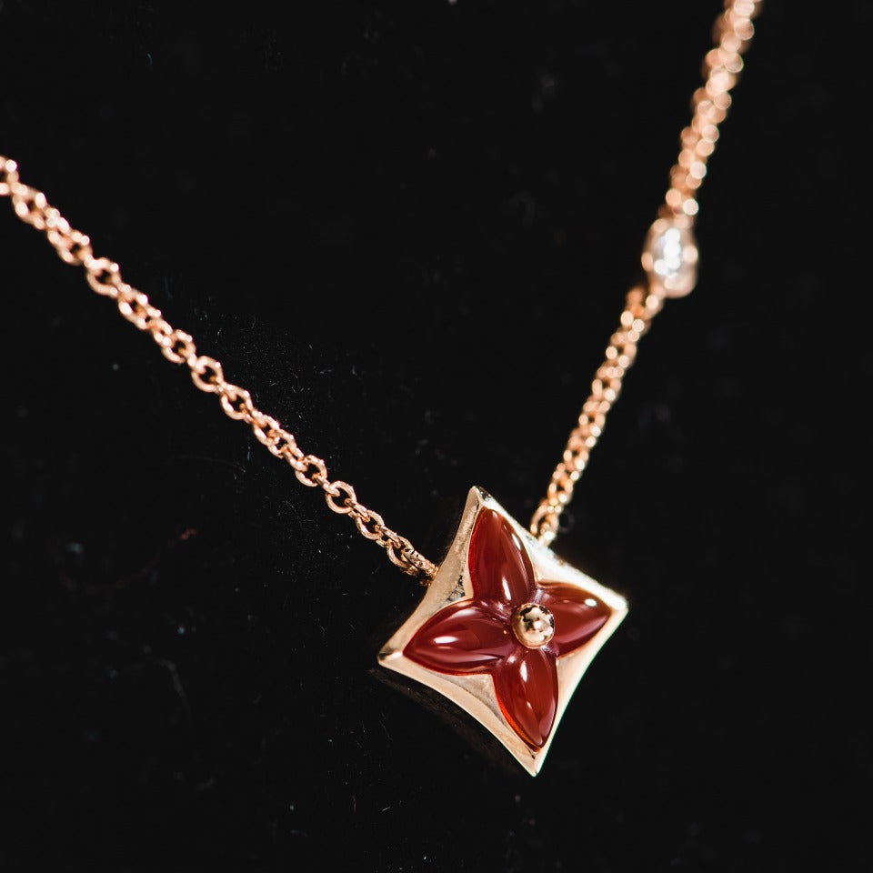 [Vellora-Opalyn]STAR NECKLACE PINK GOLD 1 DIAMOND