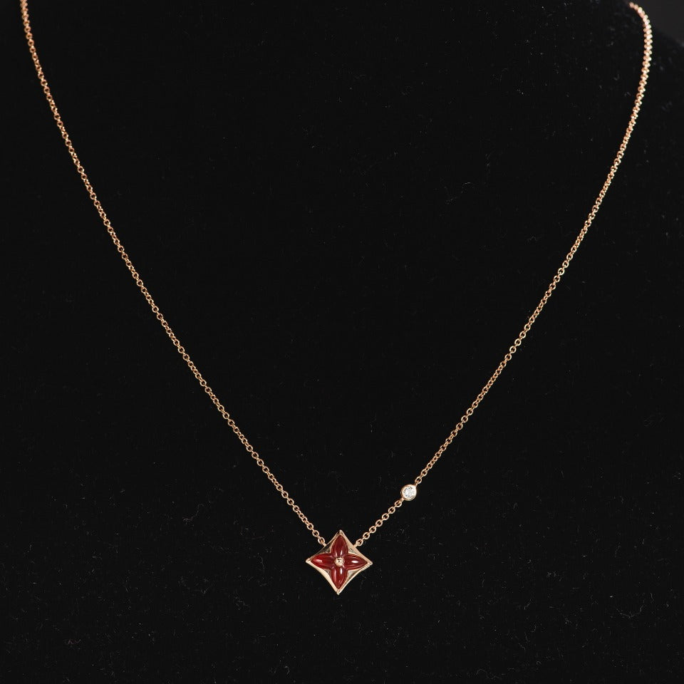 [Vellora-Opalyn]STAR NECKLACE PINK GOLD 1 DIAMOND