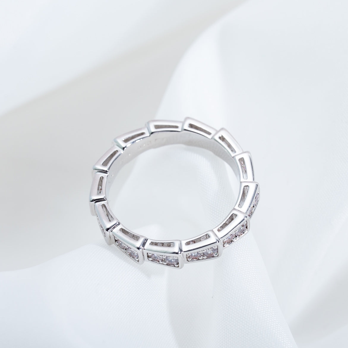[Vellora-Opalyn]SERPENTI RING SILVER DIAMOND PAVED 3MM