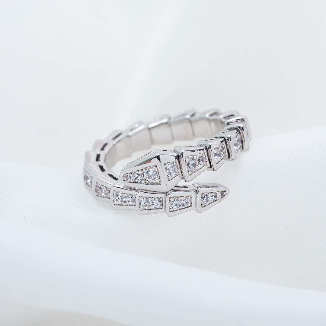 [Vellora-Opalyn]SERPENTI RING SILVER DIAMOND PAVED 4MM
