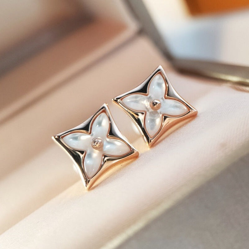 [Vellora-Opalyn]STAR MOP PINK GOLD EARRINGS